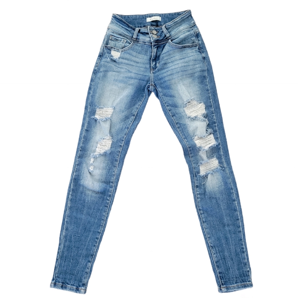 KanCan Signature Kurvy Mid-Rise Distressed Skinny Jean Women's 25x30